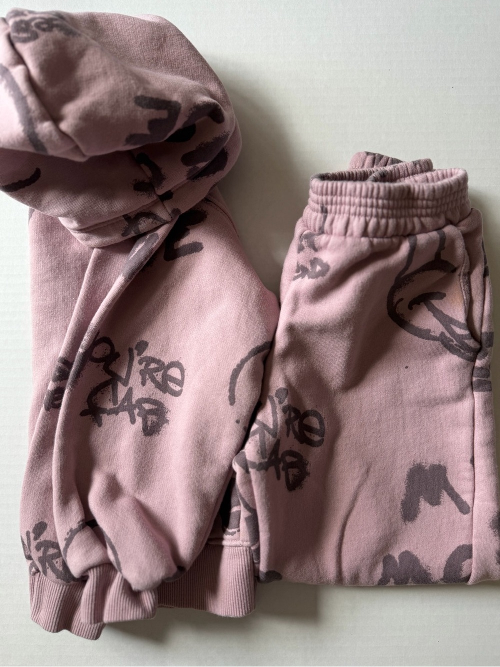 Zara Kids Disney Mickey Mouse Graffiti Hoodie Jogger Set Size 8